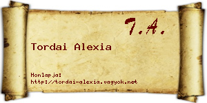 Tordai Alexia névjegykártya
